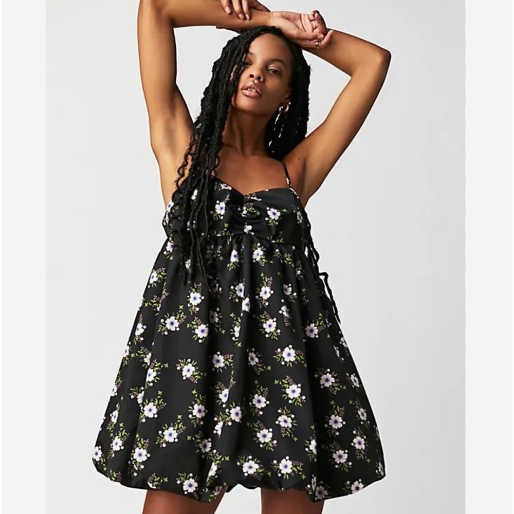 Free People Black Floral Dress